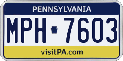 PA license plate MPH7603