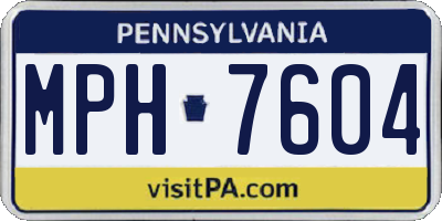 PA license plate MPH7604
