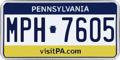 PA license plate MPH7605