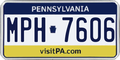 PA license plate MPH7606