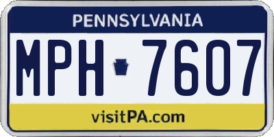 PA license plate MPH7607