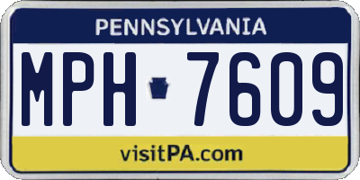 PA license plate MPH7609