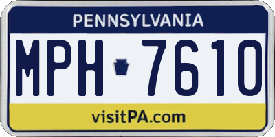 PA license plate MPH7610