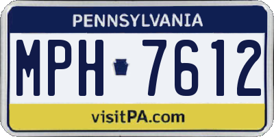 PA license plate MPH7612