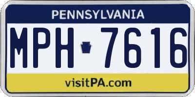 PA license plate MPH7616