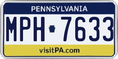 PA license plate MPH7633