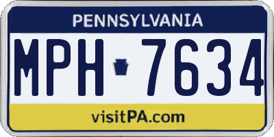 PA license plate MPH7634