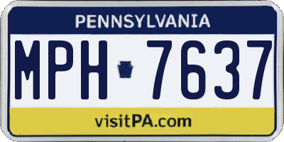 PA license plate MPH7637