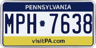 PA license plate MPH7638