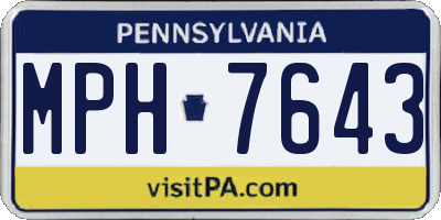 PA license plate MPH7643