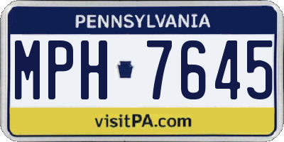 PA license plate MPH7645