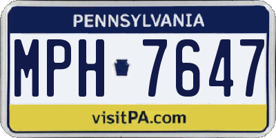 PA license plate MPH7647