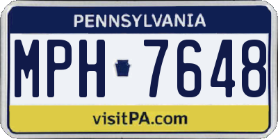PA license plate MPH7648