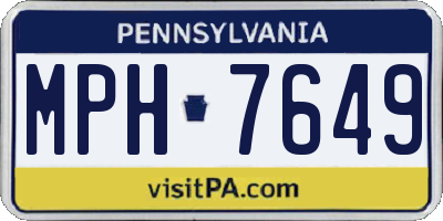 PA license plate MPH7649