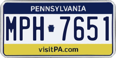 PA license plate MPH7651