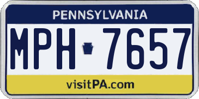 PA license plate MPH7657