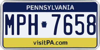 PA license plate MPH7658