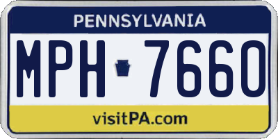 PA license plate MPH7660