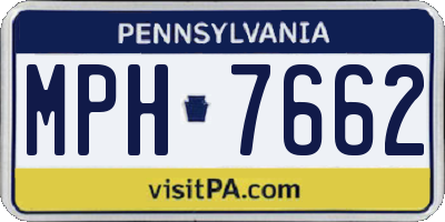 PA license plate MPH7662