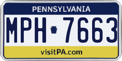 PA license plate MPH7663