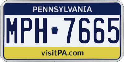PA license plate MPH7665