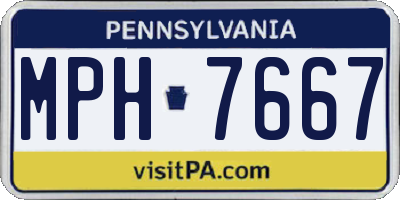 PA license plate MPH7667