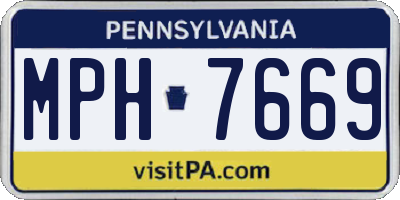 PA license plate MPH7669