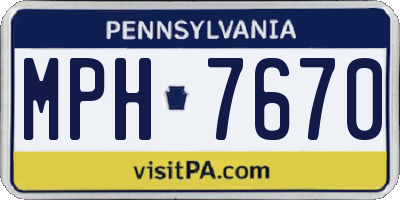 PA license plate MPH7670