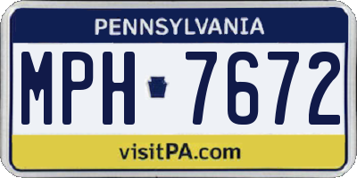PA license plate MPH7672