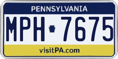 PA license plate MPH7675