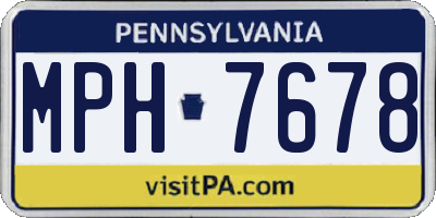 PA license plate MPH7678
