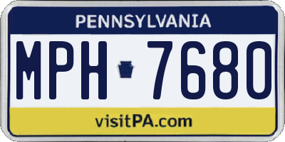 PA license plate MPH7680