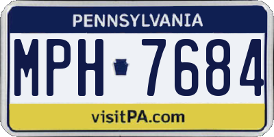 PA license plate MPH7684