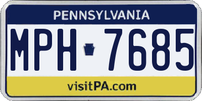 PA license plate MPH7685