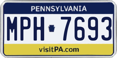 PA license plate MPH7693