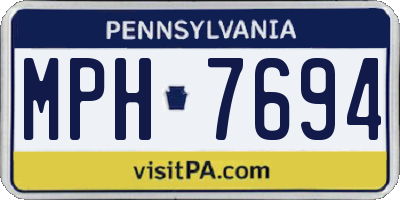 PA license plate MPH7694