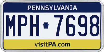 PA license plate MPH7698