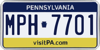 PA license plate MPH7701