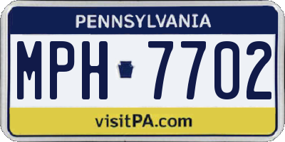 PA license plate MPH7702
