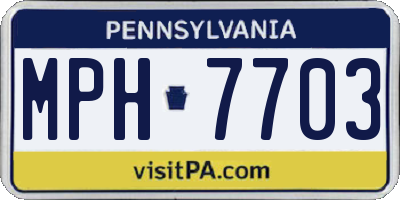 PA license plate MPH7703