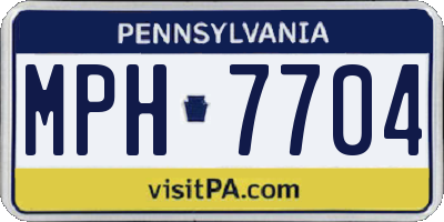 PA license plate MPH7704