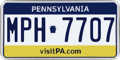 PA license plate MPH7707