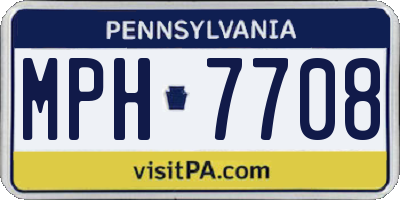 PA license plate MPH7708