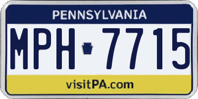 PA license plate MPH7715