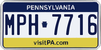 PA license plate MPH7716