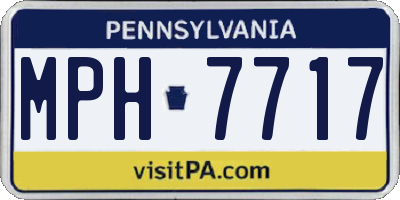 PA license plate MPH7717