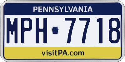 PA license plate MPH7718