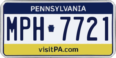 PA license plate MPH7721