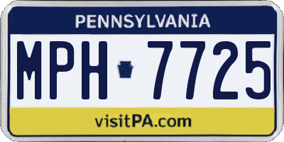 PA license plate MPH7725