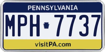 PA license plate MPH7737